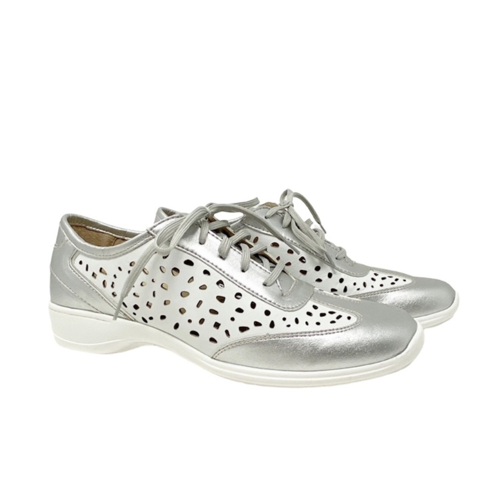 Ros Hommerson Sealed Sneaker Silver Casual Comfort Shoes Size 11